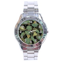 Autumn Fallen Leaves Dried Leaves Stainless Steel Analogue Watch by Nexatart