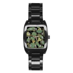 Autumn Fallen Leaves Dried Leaves Stainless Steel Barrel Watch by Nexatart