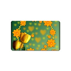 Background Design Texture Tulips Magnet (name Card) by Nexatart