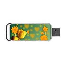 Background Design Texture Tulips Portable Usb Flash (one Side) by Nexatart