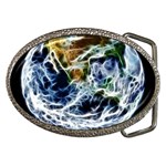 Spherical Science Fractal Planet Belt Buckles Front