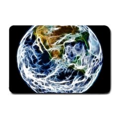 Spherical Science Fractal Planet Small Doormat  by Nexatart