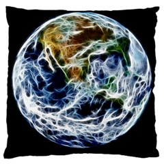 Spherical Science Fractal Planet Large Cushion Case (one Side) by Nexatart