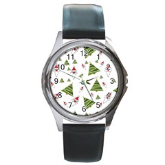 Christmas Santa Claus Decoration Round Metal Watch by Nexatart