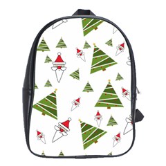 Christmas Santa Claus Decoration School Bag (xl) by Nexatart