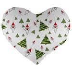 Christmas Santa Claus Decoration Large 19  Premium Flano Heart Shape Cushions Front