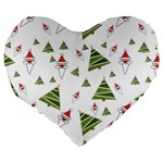 Christmas Santa Claus Decoration Large 19  Premium Flano Heart Shape Cushions Back