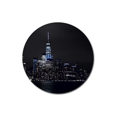 New York Skyline New York City Rubber Coaster (round)  by Nexatart