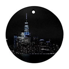 New York Skyline New York City Round Ornament (two Sides) by Nexatart