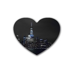 New York Skyline New York City Rubber Coaster (heart)  by Nexatart