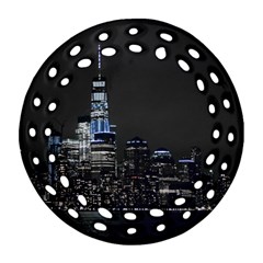 New York Skyline New York City Ornament (round Filigree) by Nexatart