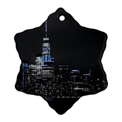 New York Skyline New York City Snowflake Ornament (two Sides) by Nexatart