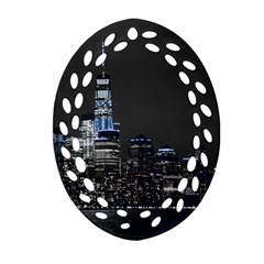 New York Skyline New York City Oval Filigree Ornament (two Sides) by Nexatart