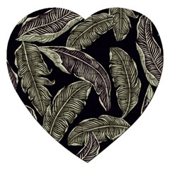 Jungle Leaves Tropical Pattern Jigsaw Puzzle (heart)