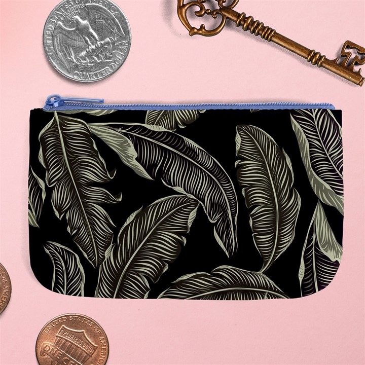 Jungle Leaves Tropical Pattern Large Coin Purse