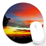 Sunset Mountain Indonesia Adventure Round Mousepads Front