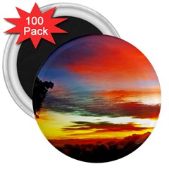 Sunset Mountain Indonesia Adventure 3  Magnets (100 Pack) by Nexatart