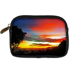 Sunset Mountain Indonesia Adventure Digital Camera Leather Case by Nexatart