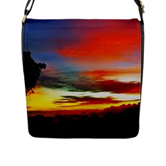 Sunset Mountain Indonesia Adventure Flap Closure Messenger Bag (l) by Nexatart