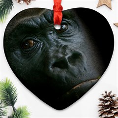 Gorilla Monkey Zoo Animal Heart Ornament (two Sides) by Nexatart