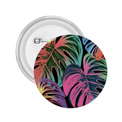 Leaves Tropical Jungle Pattern 2.25  Buttons