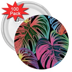 Leaves Tropical Jungle Pattern 3  Buttons (100 pack) 