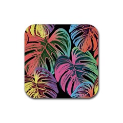 Leaves Tropical Jungle Pattern Rubber Coaster (Square) 