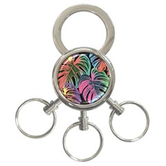 Leaves Tropical Jungle Pattern 3-Ring Key Chains