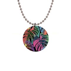 Leaves Tropical Jungle Pattern Button Necklaces