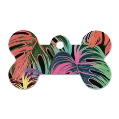 Leaves Tropical Jungle Pattern Dog Tag Bone (Two Sides)