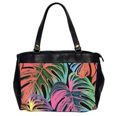 Leaves Tropical Jungle Pattern Oversize Office Handbag (2 Sides)