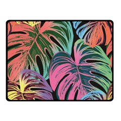 Leaves Tropical Jungle Pattern Double Sided Fleece Blanket (Small) 