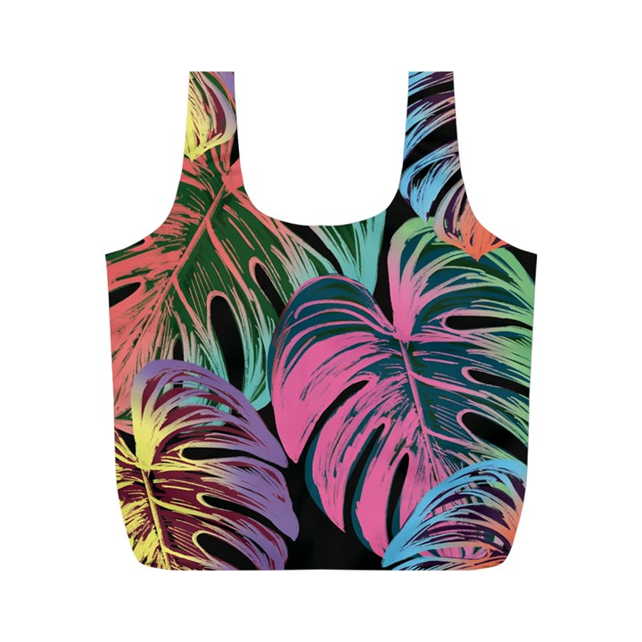 Leaves Tropical Jungle Pattern Full Print Recycle Bag (M)