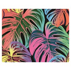 Leaves Tropical Jungle Pattern Double Sided Flano Blanket (Medium) 