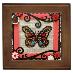 Cross Stitch Butterfly Framed Tiles by DeneWestUK