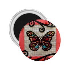 Cross Stitch Butterfly 2 25  Magnets by DeneWestUK