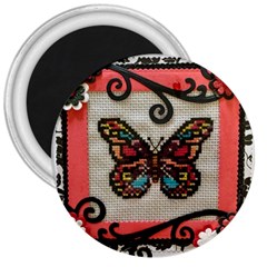 Cross Stitch Butterfly 3  Magnets by DeneWestUK