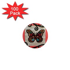 Cross Stitch Butterfly 1  Mini Magnets (100 Pack)  by DeneWestUK