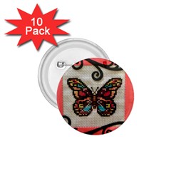 Cross Stitch Butterfly 1 75  Buttons (10 Pack) by DeneWestUK