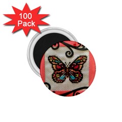 Cross Stitch Butterfly 1 75  Magnets (100 Pack)  by DeneWestUK