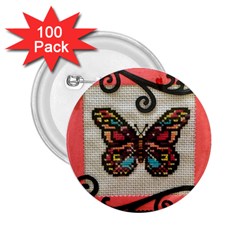 Cross Stitch Butterfly 2 25  Buttons (100 Pack)  by DeneWestUK