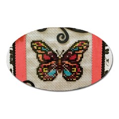 Cross Stitch Butterfly Oval Magnet by DeneWestUK