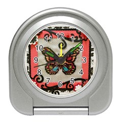 Cross Stitch Butterfly Travel Alarm Clock by DeneWestUK