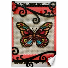 Cross Stitch Butterfly Canvas 12  X 18  by DeneWestUK