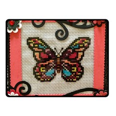 Cross Stitch Butterfly Fleece Blanket (small) by DeneWestUK