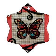 Cross Stitch Butterfly Snowflake Ornament (two Sides) by DeneWestUK