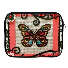 Cross Stitch Butterfly Apple Ipad 2/3/4 Zipper Cases by DeneWestUK