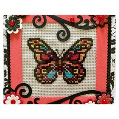 Cross Stitch Butterfly Double Sided Flano Blanket (medium)  by DeneWestUK