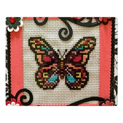 Cross Stitch Butterfly Double Sided Flano Blanket (large)  by DeneWestUK