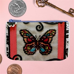 Cross Stitch Butterfly Large Coin Purse by DeneWestUK